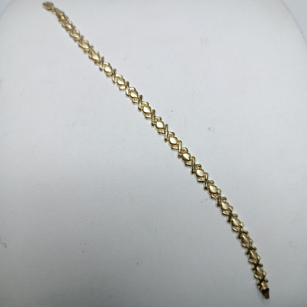 PULSERA ESPECIAL XOXO 14K 18 CM 6.1 GR (NUEVO)