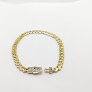 PULSERA CABALLERO MONACO ORO 10K 7.6 (NUEVO)