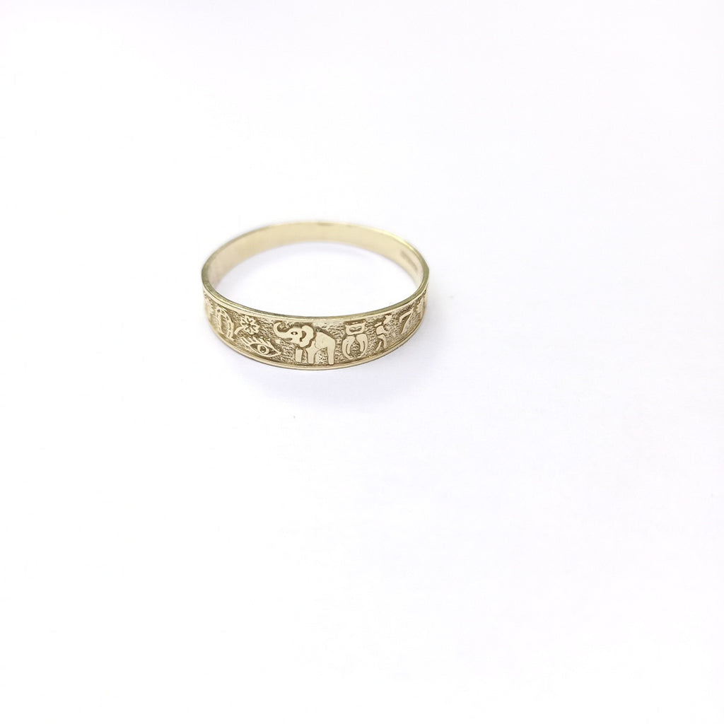 ANILLOS ARGOLLA DE LA SUERTE 10K TALLA 9 1.3 GR (NUEVO)