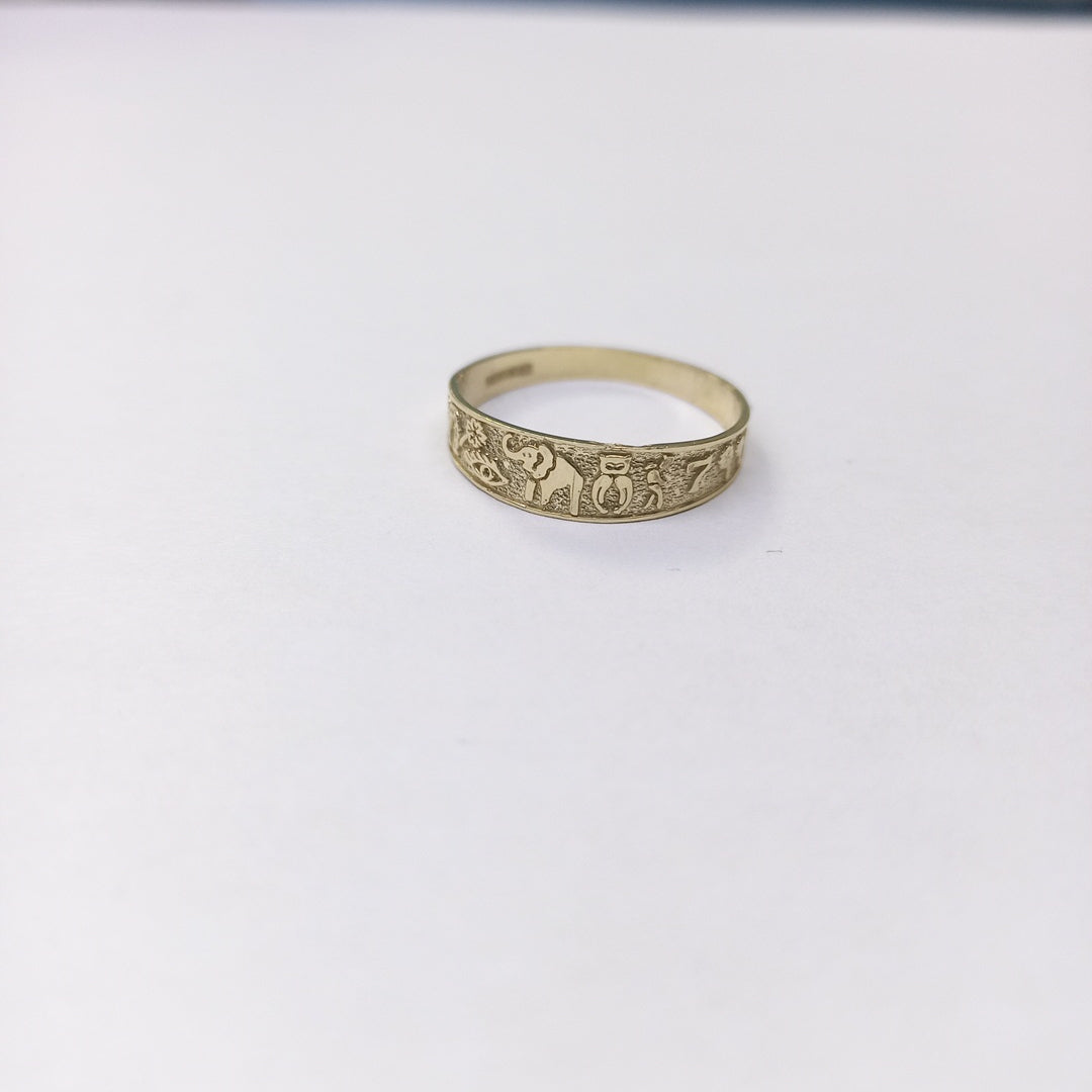 ANILLOS ARGOLLA DE LA SUERTE 10K TALLA 7 1.1 GR (NUEVO)