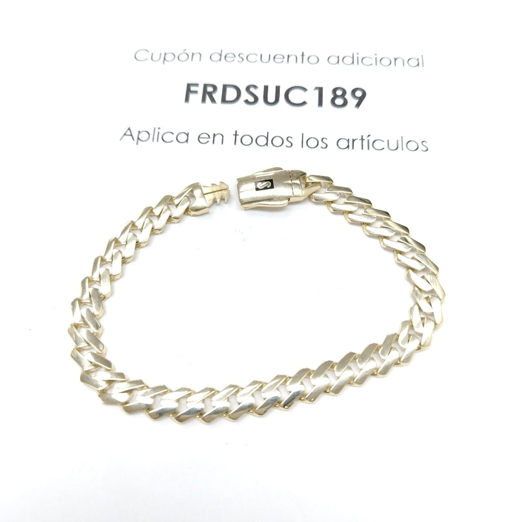 PULSERA CABALLERO MONACO ORO 10K 9.5 (NUEVO)