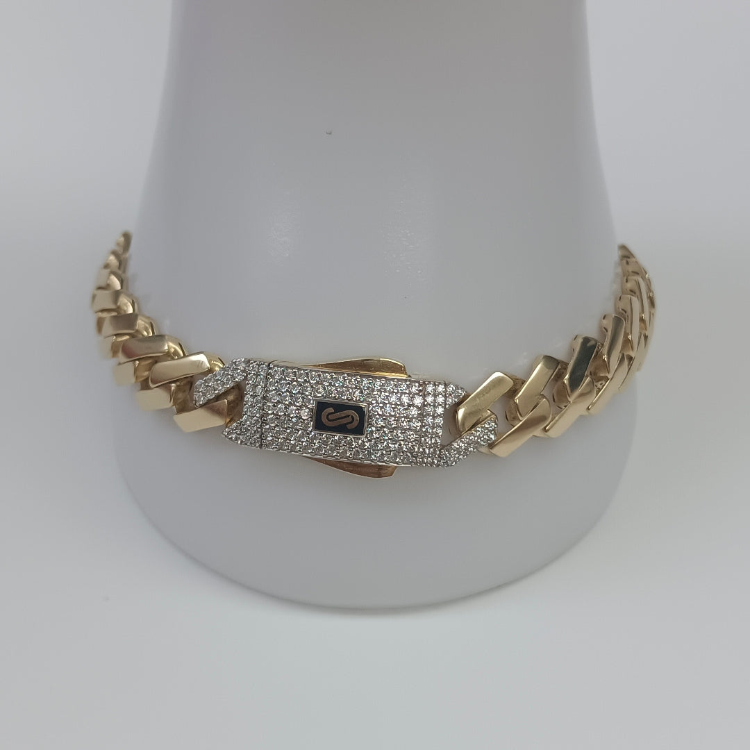 PULSERA CABALLERO MONACO ORO 14K 14.6 (NUEVO)