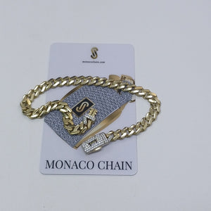 PULSERA CABALLERO MONACO ORO 10K 7.7 (NUEVO)