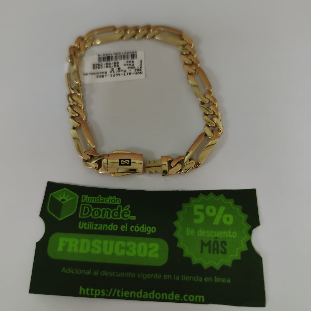 PULSERA CABALLERO MONACO ORO 14K 10.6 (NUEVO)