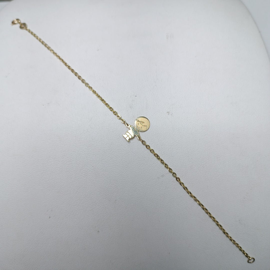PULSERA TEJIDO ESPECIAL FIG NIÑO 14K 18 CM 1.4 GR (NUEVO)