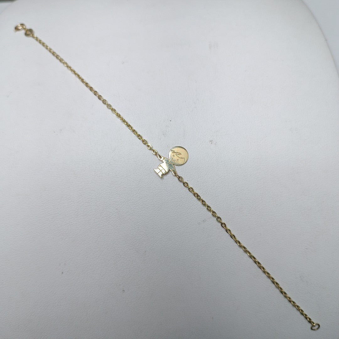 PULSERA TEJIDO ESPECIAL FIG NIÑO 14K 18 CM 1.4 GR (NUEVO)