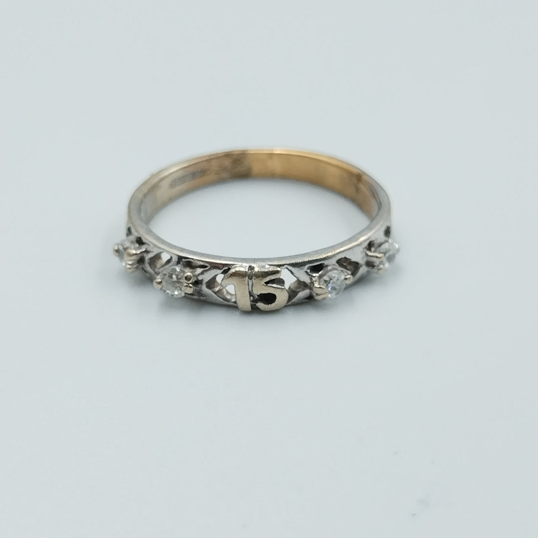 ANILLITO ORO COMBINADO 14 K 2,20 GRMS (SEMINUEVO)