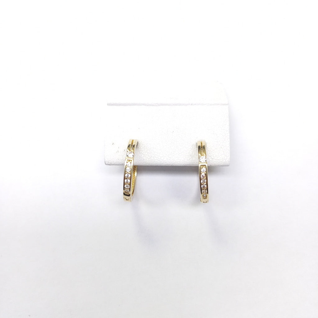 ARETES ARRACADAS C CIRCONIAS 14K 2.3 GR (NUEVO)