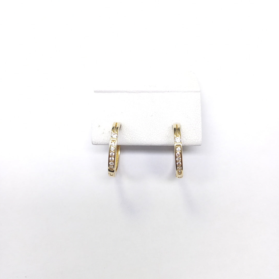 ARETES ARRACADAS C CIRCONIAS 14K 2.3 GR (NUEVO)