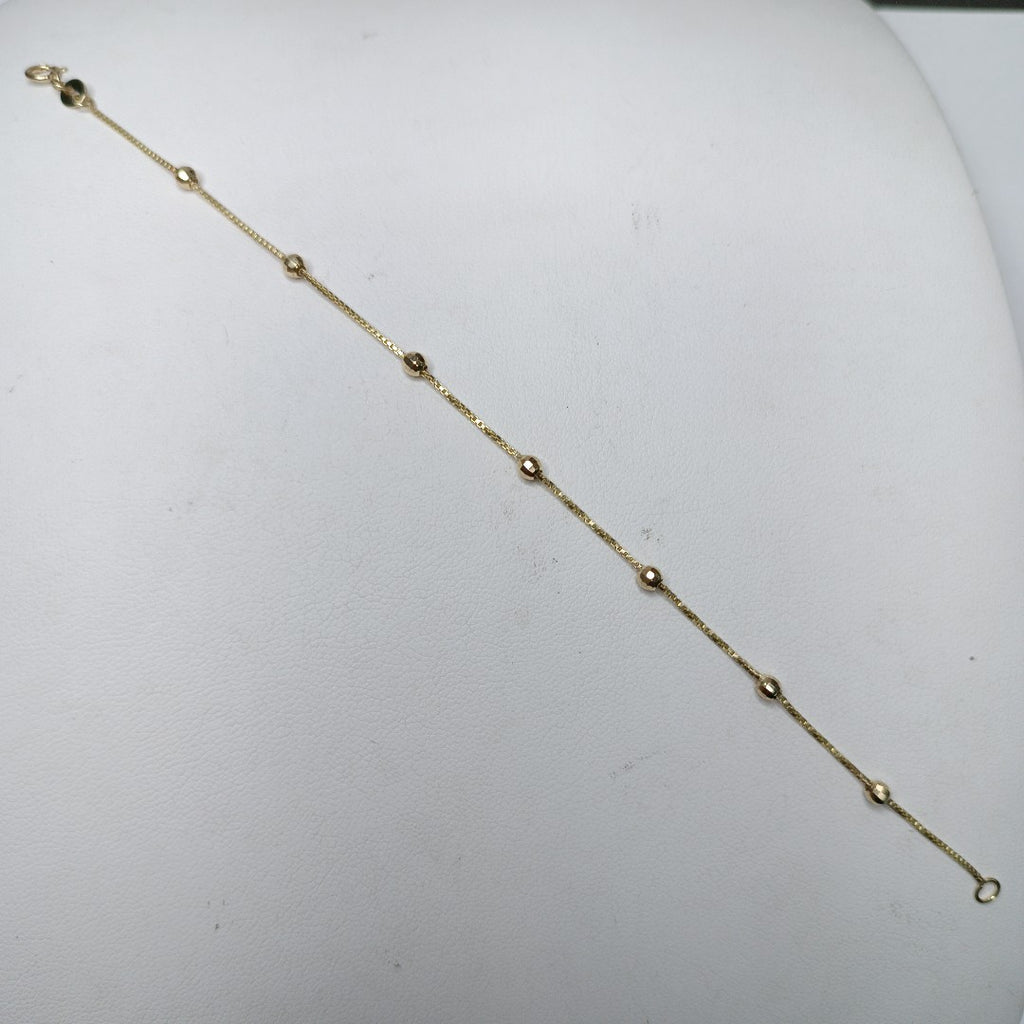 PULSERA ESPECIAL CON BOLITAS 14K 18 CM 1.4 GR (NUEVO)
