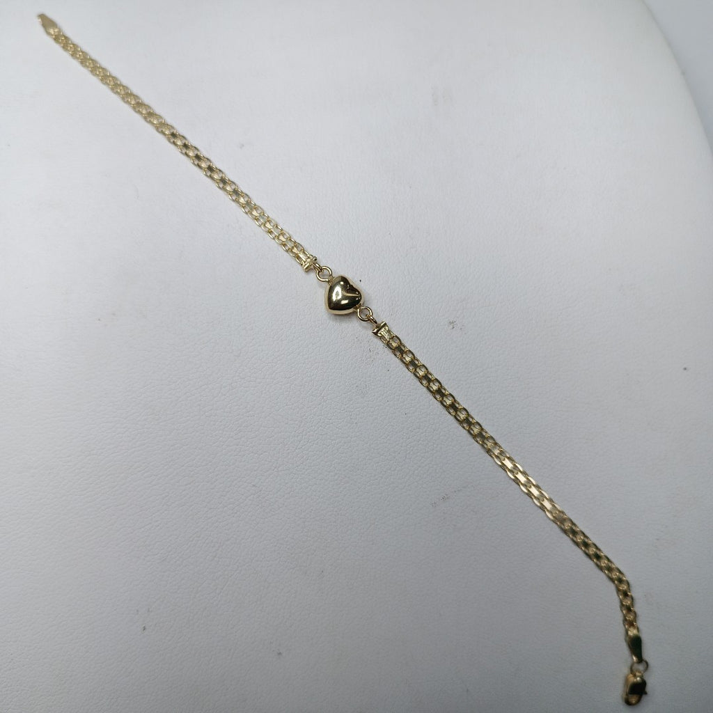 PULSERA ESPECIAL C CORAZON 14K 18 CM 2.7 GR (NUEVO)