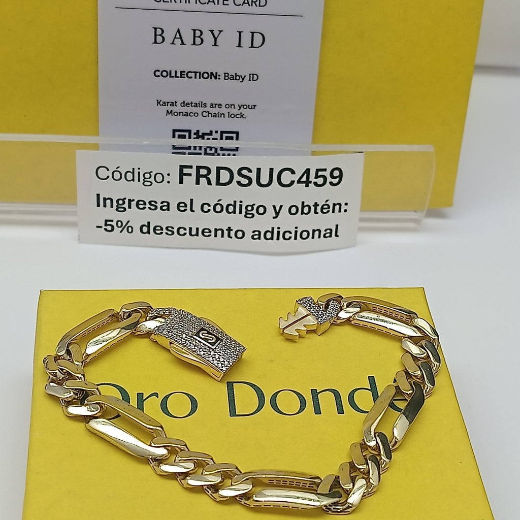 PULSERA MONACO ORO 14K 9.7 (NUEVO)
