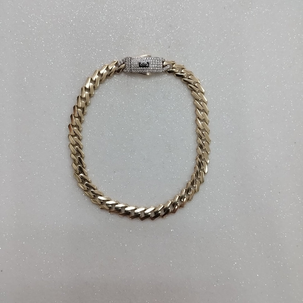PULSERA CABALLERO MONACO ORO 10K 8.2 (NUEVO)