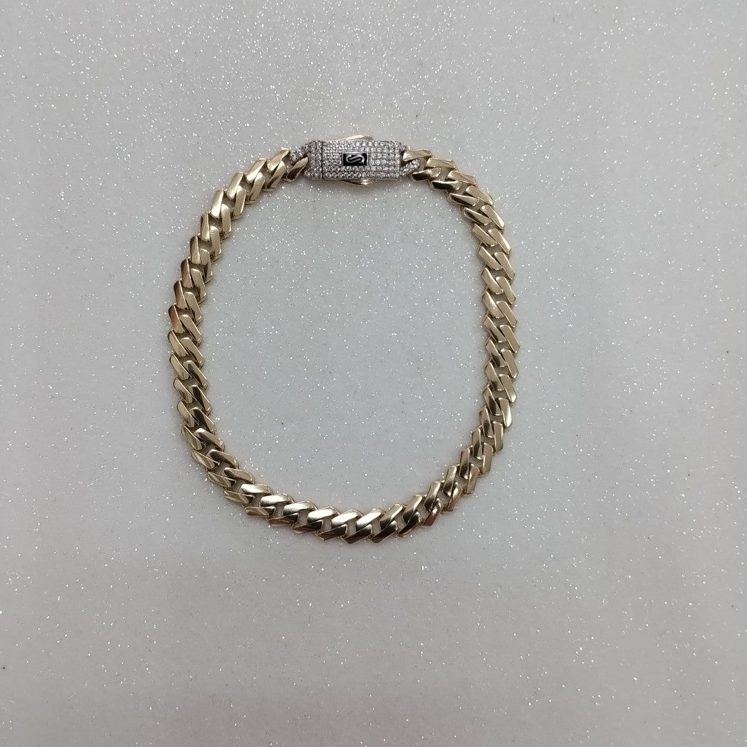 PULSERA CABALLERO MONACO ORO 10K 8.2 (NUEVO)