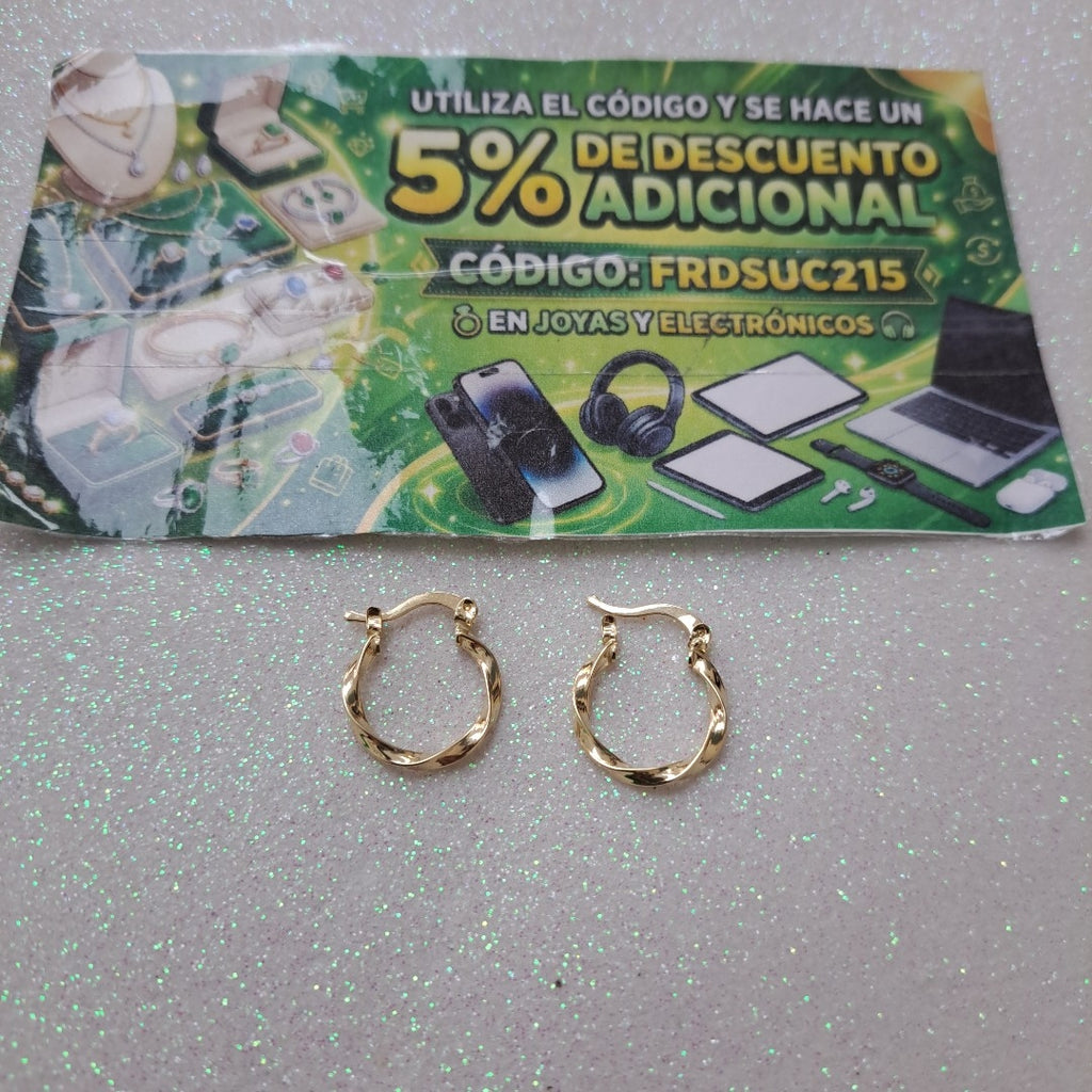 ARETES ARRACADAS TORZAL 14K 1.2 GR (NUEVO)