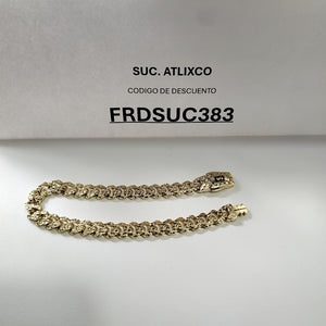 PULSERA CABALLERO MONACO ORO 10K 9.5 (NUEVO)