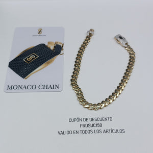 PULSERA CABALLERO MONACO ORO 10K 7.3 (NUEVO)