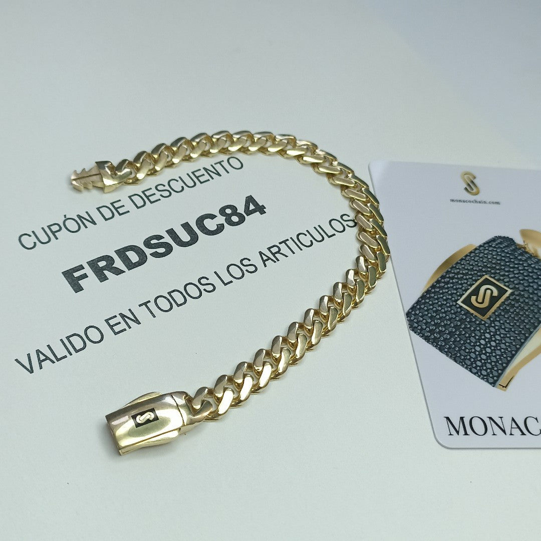 PULSERA MONACO ORO 14K 8.9 (NUEVO)