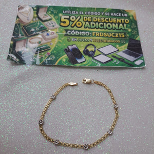 PULSERA ESPECIAL C FLORES 14K 18 CM 3 GR (NUEVO)
