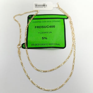 CADENAS TEJIDO 3X1 ORO 10K 55 CM 3.2 GR (NUEVO)