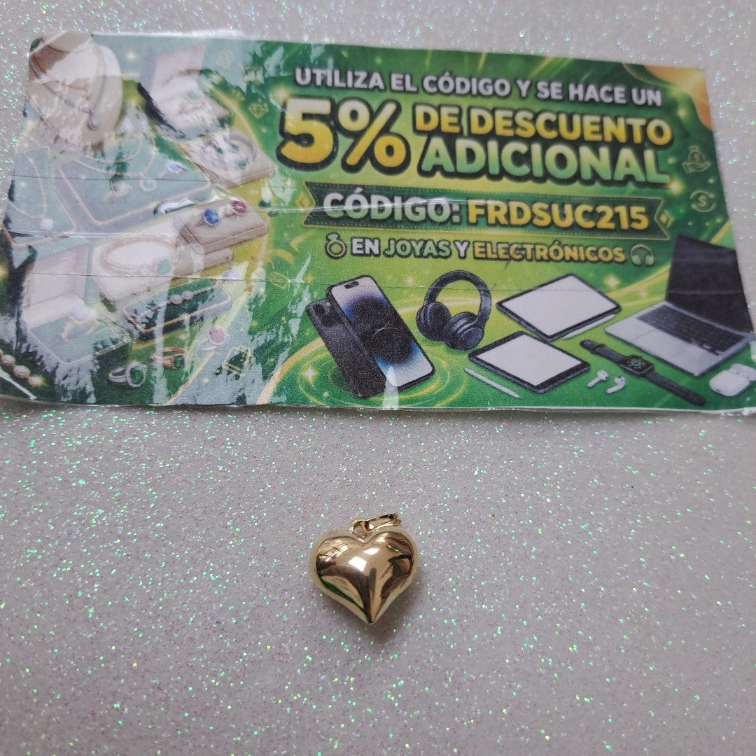 DIJE TEJIDO CORAZON LISO 14K 1.2 GR (NUEVO)