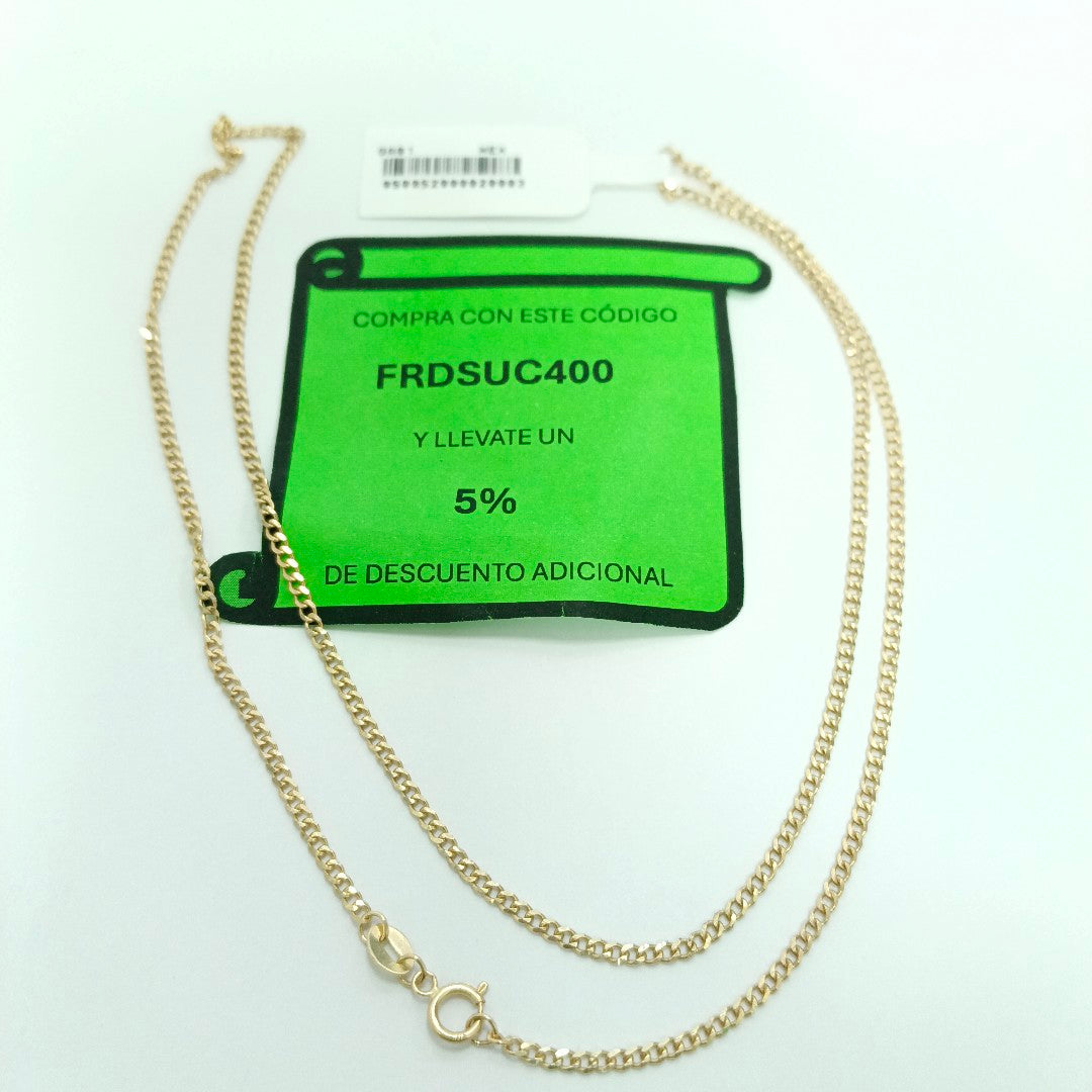 CADENAS TEJIDO BARBADA ORO 10K 55 CM 3.8 GR (NUEVO)
