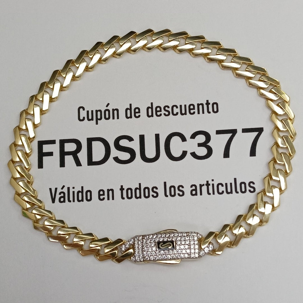 PULSERA CABALLERO MONACO ORO 10K 7.5 (NUEVO)