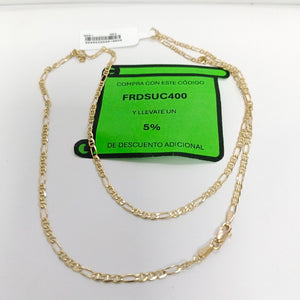 CADENAS TEJIDO FIGARO GUCHI ORO 10K 60 CM 5.3 GR (NUEVO)