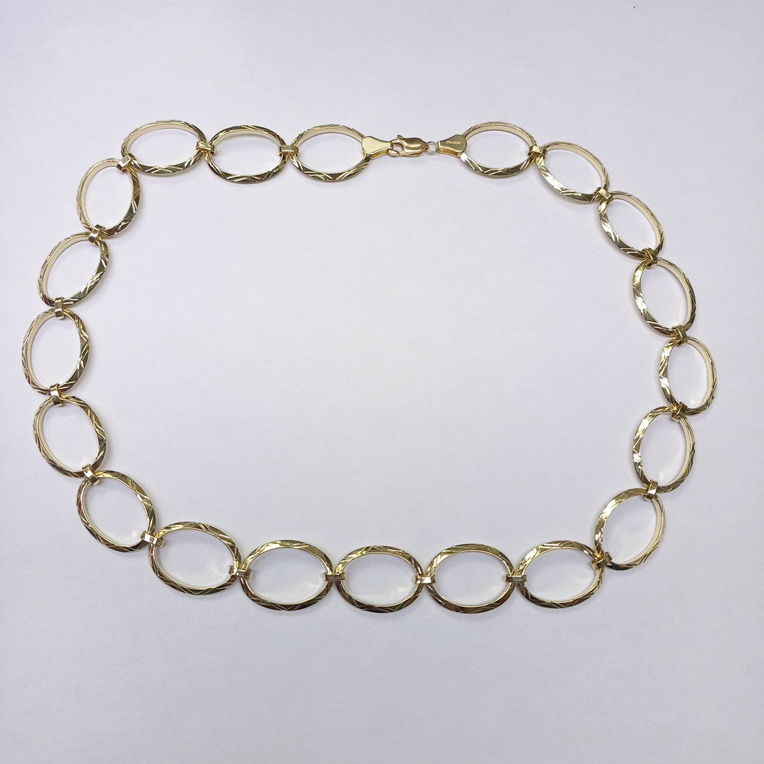 CADENA GARGANTILLA AROS OVALADOS 14K 55 CM 11.2 GR (NUEVO)