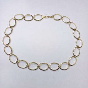 CADENA GARGANTILLA AROS OVALADOS 14K 55 CM 11.2 GR (NUEVO)