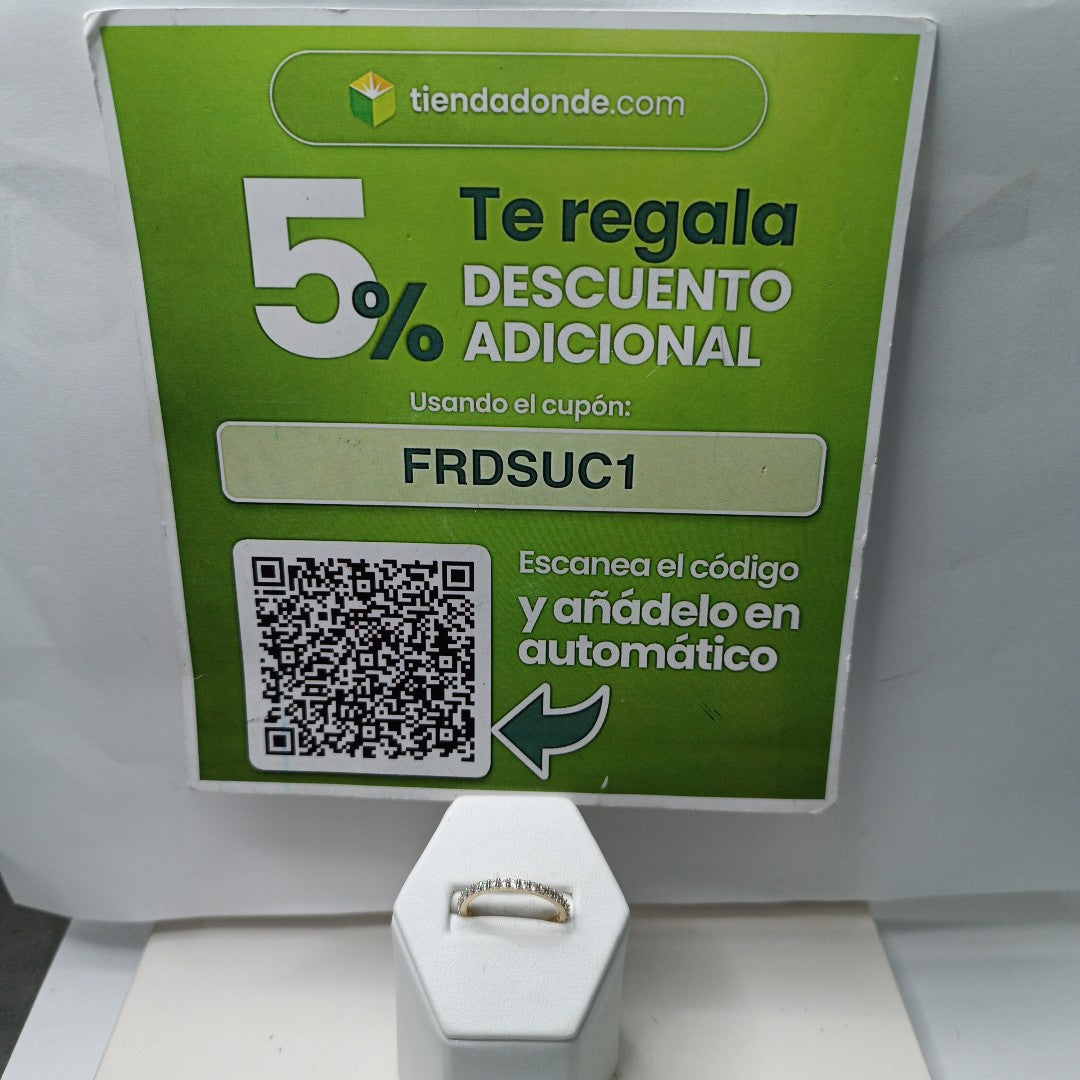 ANILLO ANILLITO CHURUMBELA C CIRCONIAS 14K 7.5 TALLA 2 GR (NUEVO)