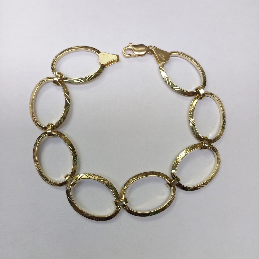 PULSERA CON AROS OVALADOS 14K 18 CM 5.3 GR (NUEVO)