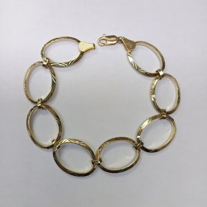 PULSERA CON AROS OVALADOS 14K 18 CM 5.3 GR (NUEVO)