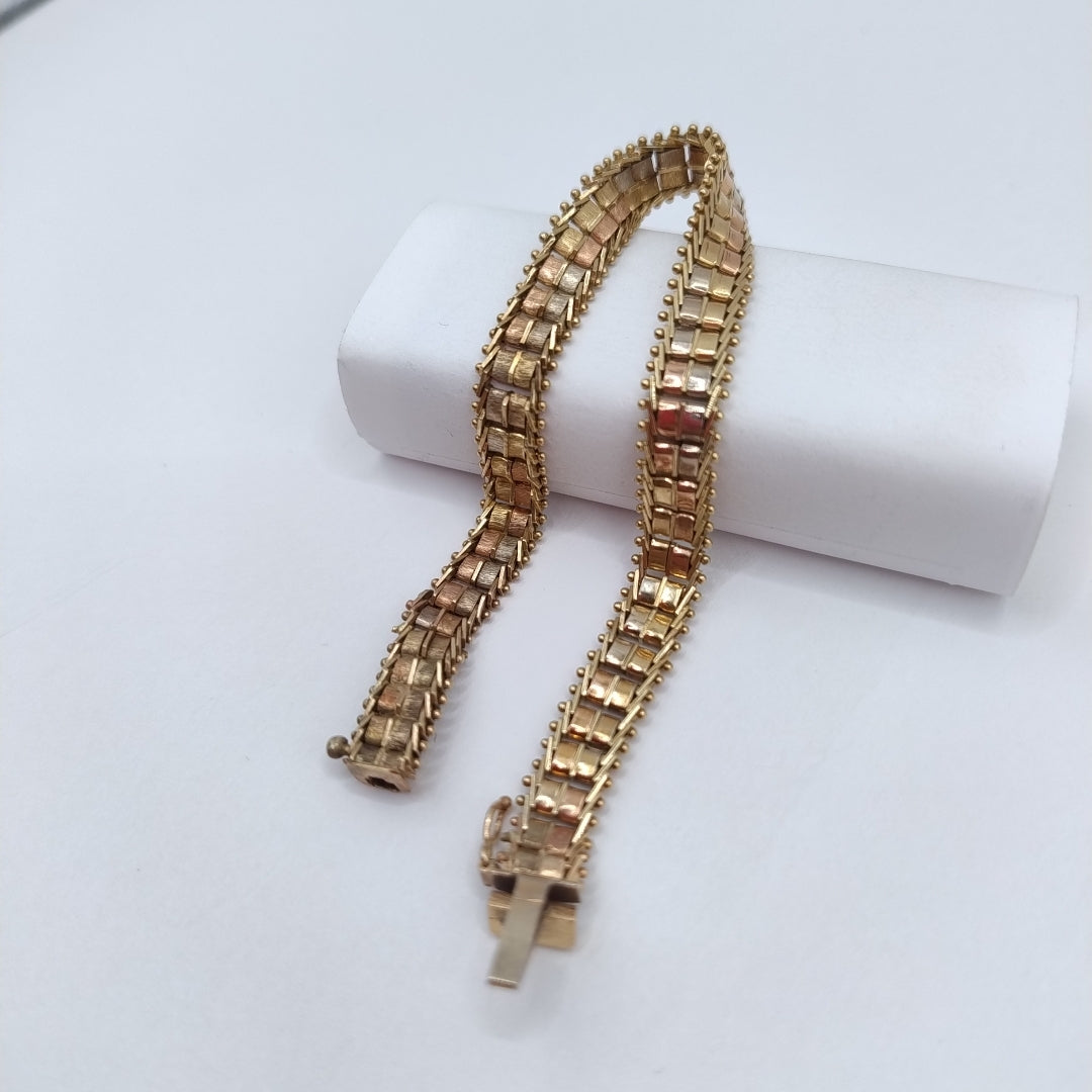 PULSERA ORO COMBINADO 14 K 9,60 GRMS (SEMINUEVO)