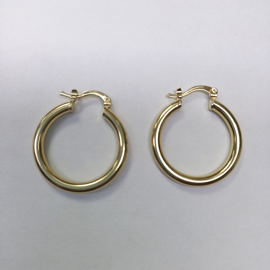 ARETES TEJIDO ARRACADAS LISAS HUECAS 14K 2.2 GR (NUEVO)