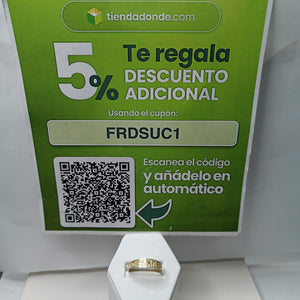 ANILLOS ARGOLLA DE LA SUERTE 10K TALLA 9 1.3 GR (NUEVO)