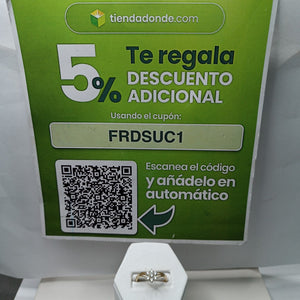 ANILLO ANILLITO FLOR C CIRCONIAS 14K 7 TALLA 1.4 GR (NUEVO)
