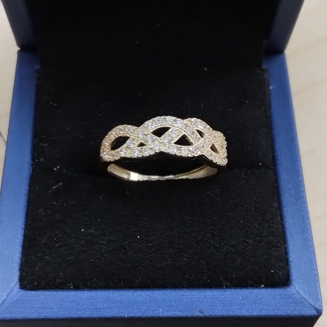 ANILLOS C CIRCONIAS 14K TALLA 8 2.5 GR (NUEVO)