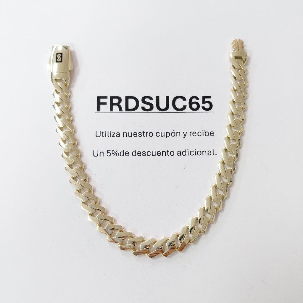 PULSERA CABALLERO MONACO ORO 10K 9.4 (NUEVO)