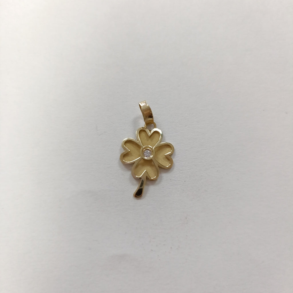 DIJE FIG TREBOL C CIRCONIA 14K 0.8 GR (NUEVO)