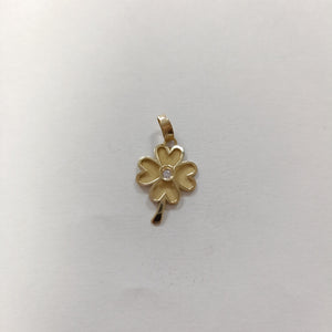 DIJE FIG TREBOL C CIRCONIA 14K 0.8 GR (NUEVO)