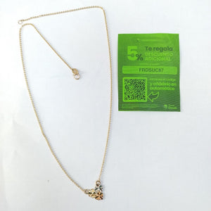 CADENA TEJIDO GARGANTILLA ESPECIAL C FLORES 14K 45 CM 2.9 GR (NUEVO)