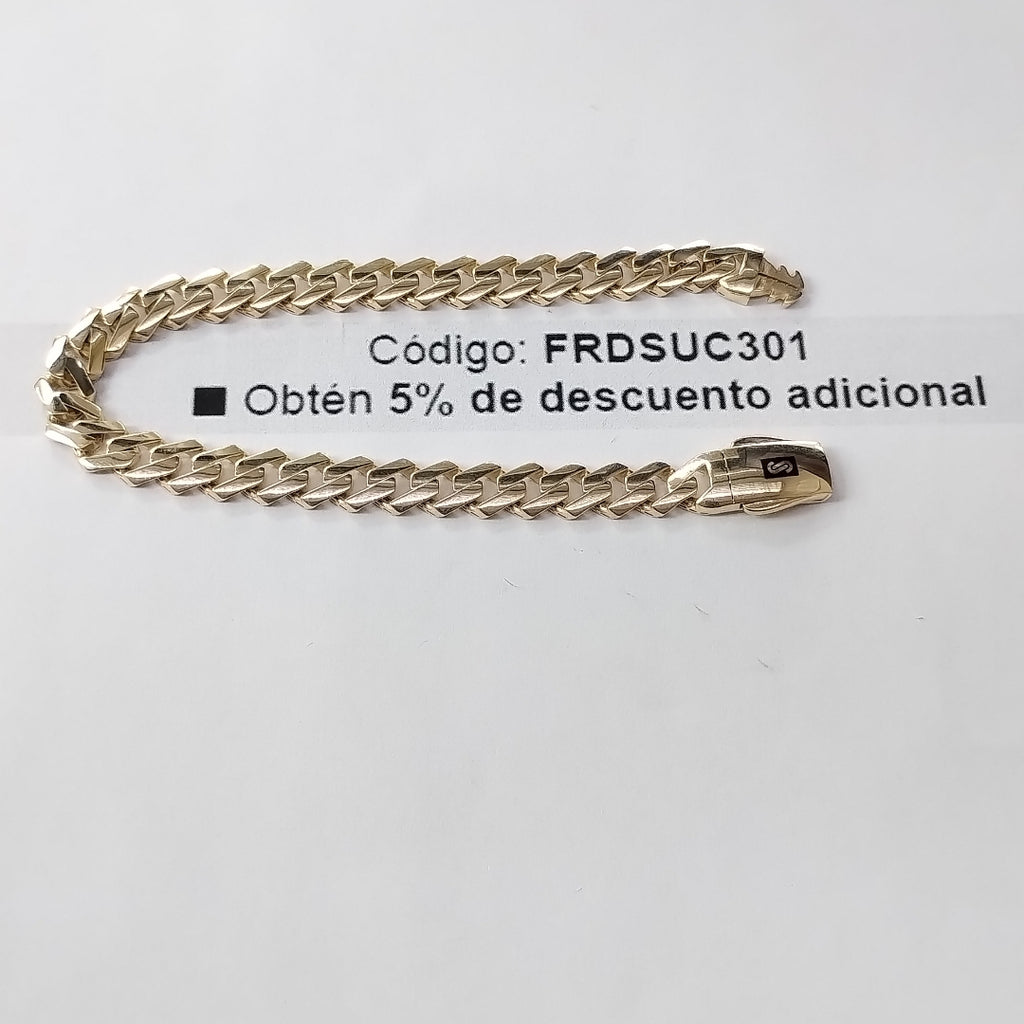 PULSERA CABALLERO MONACO ORO 10K 9.4 (NUEVO)