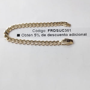 PULSERA CABALLERO MONACO ORO 10K 9.4 (NUEVO)