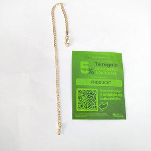 PULSERA TEJIDO BARBADA 14K 18 CM 2.1 GR (NUEVO)