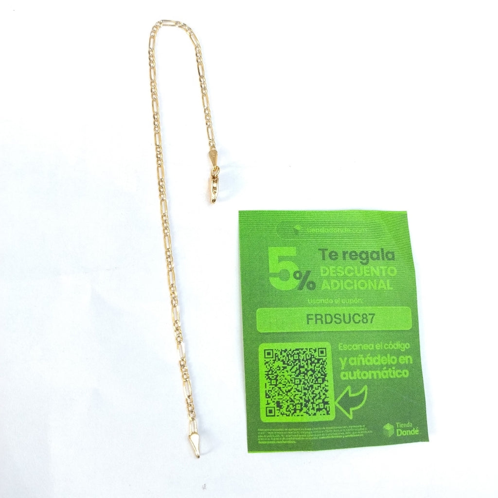 PULSERA 3X1 DIAMANTADA 14K 18 CM 1.5 GR (NUEVO)