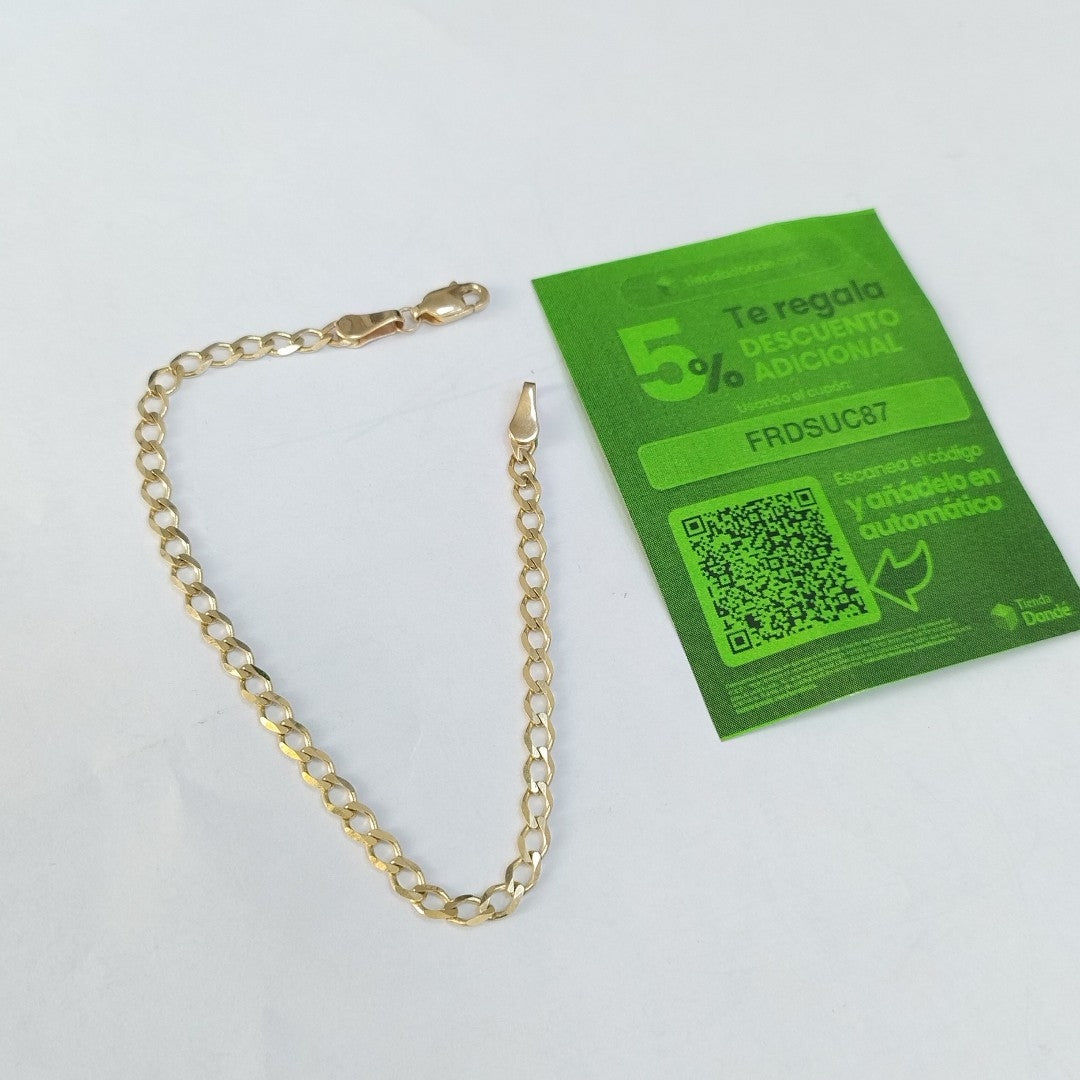 PULSERA TEJIDO BARBADA 14K 18 CM 3.5 GR (NUEVO)