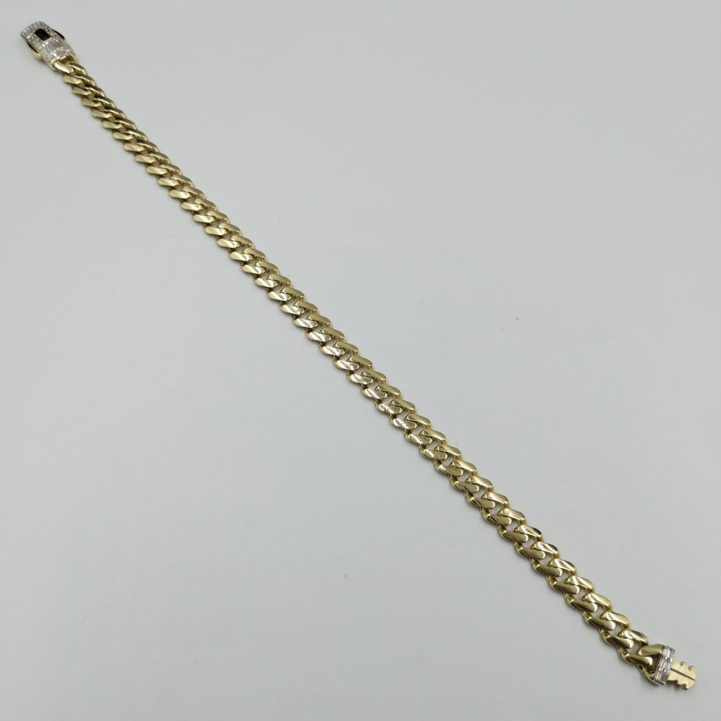 PULSERA CABALLERO MONACO ORO 10K 7.5 (NUEVO)