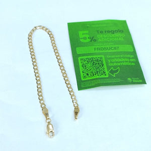 PULSERA TEJIDO BARBADA 14K 18 CM 3.2 GR (NUEVO)