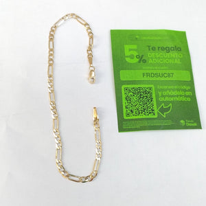 PULSERA TEJIDO 3X1 14K 21 CM 3 GR (NUEVO)